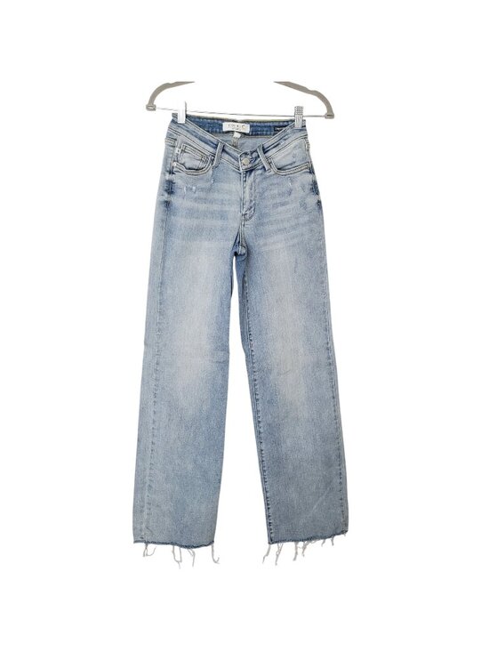 Judy Blue Denim - Judy Blue Straight Fit Distressed Jeans Womens Size 1/25 Blue Light Wash